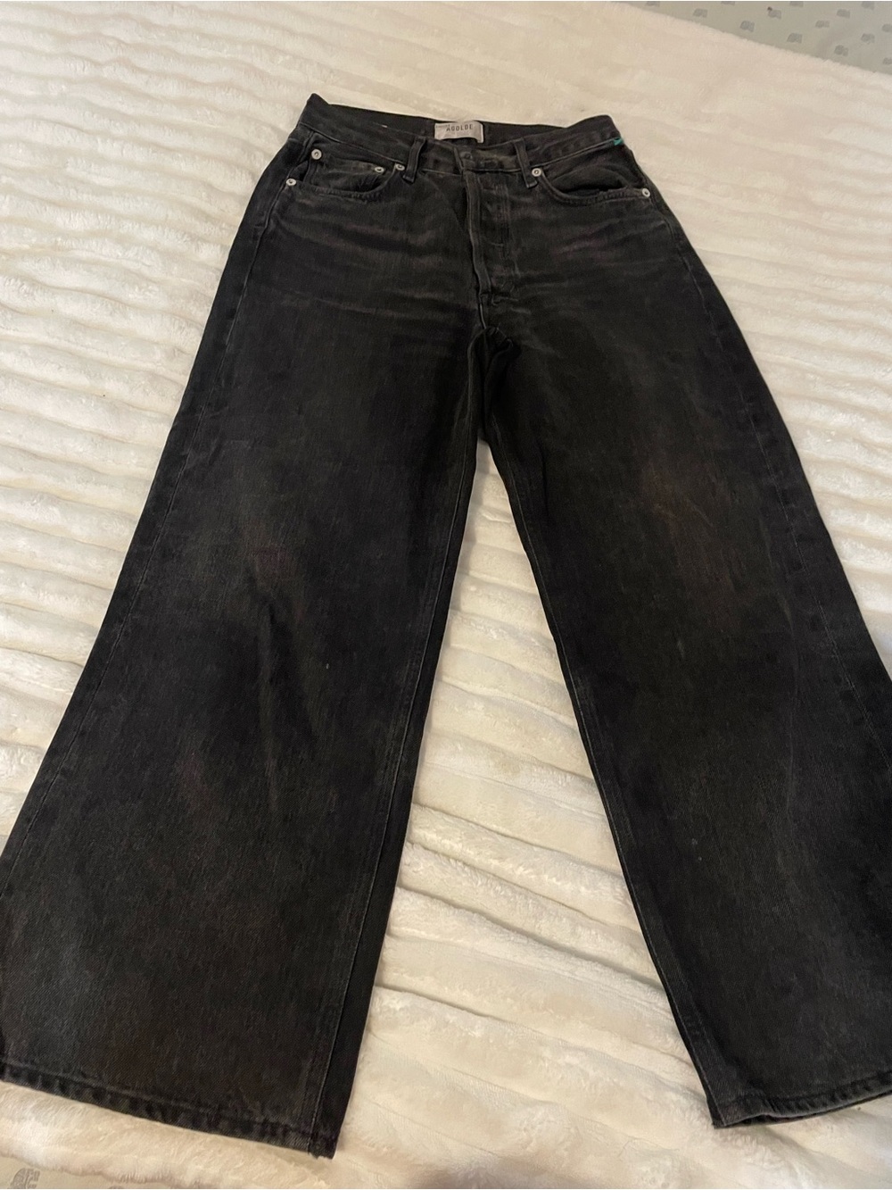 Agolde women Black Relaxed Wide-Leg Jeans